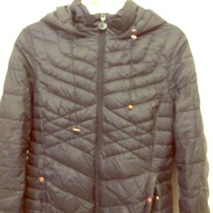 Black Raincoat-like Jacket with Storage Pouch